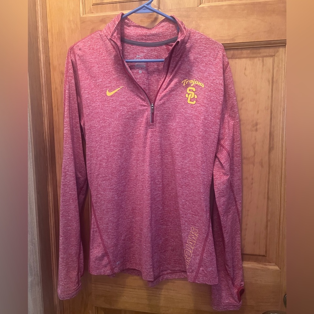 Nike Red Dri-Fit Quarter-Zip Pullover